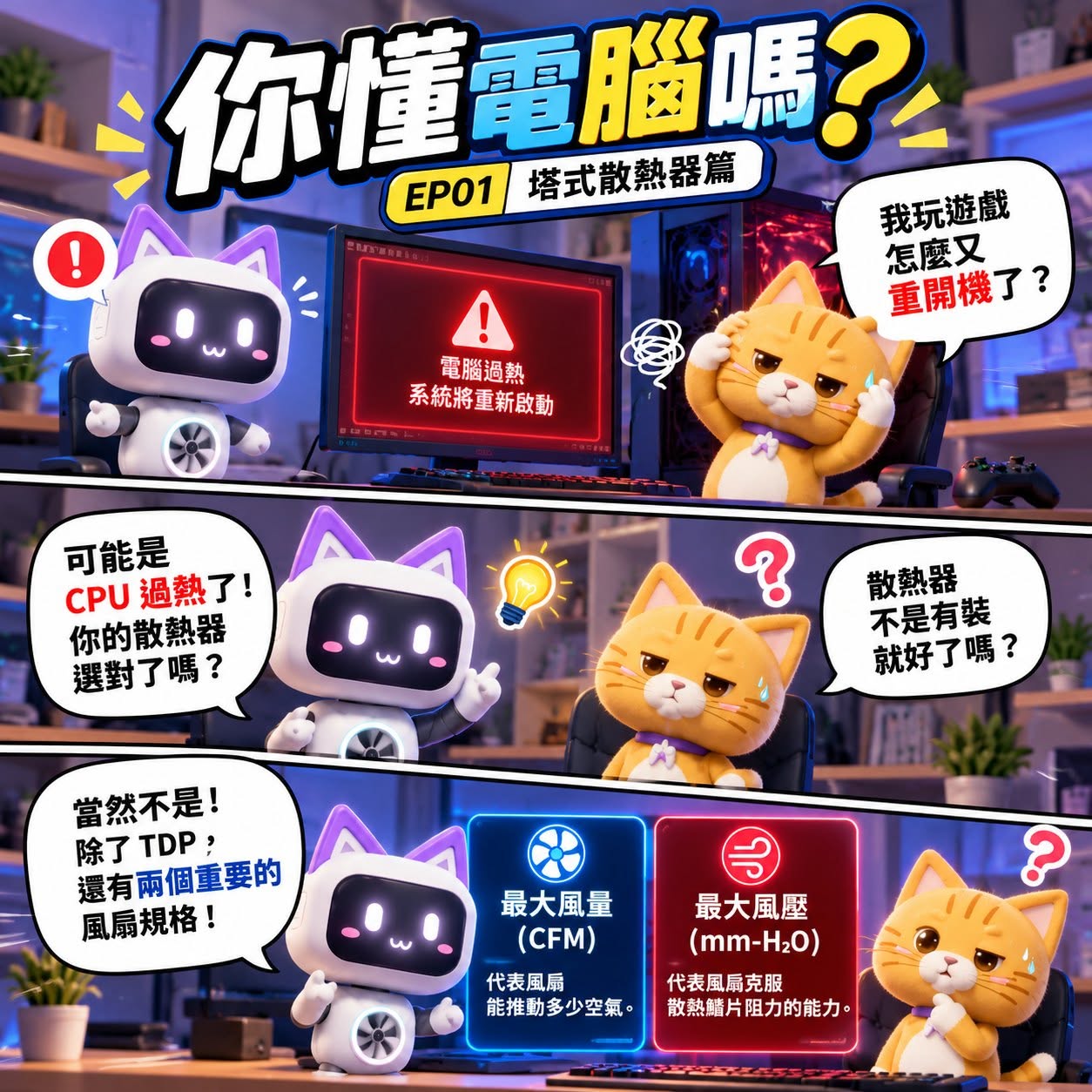 【你懂電腦嗎?完整版】EP01|塔式散熱器篇:風量、風壓怎麼看?