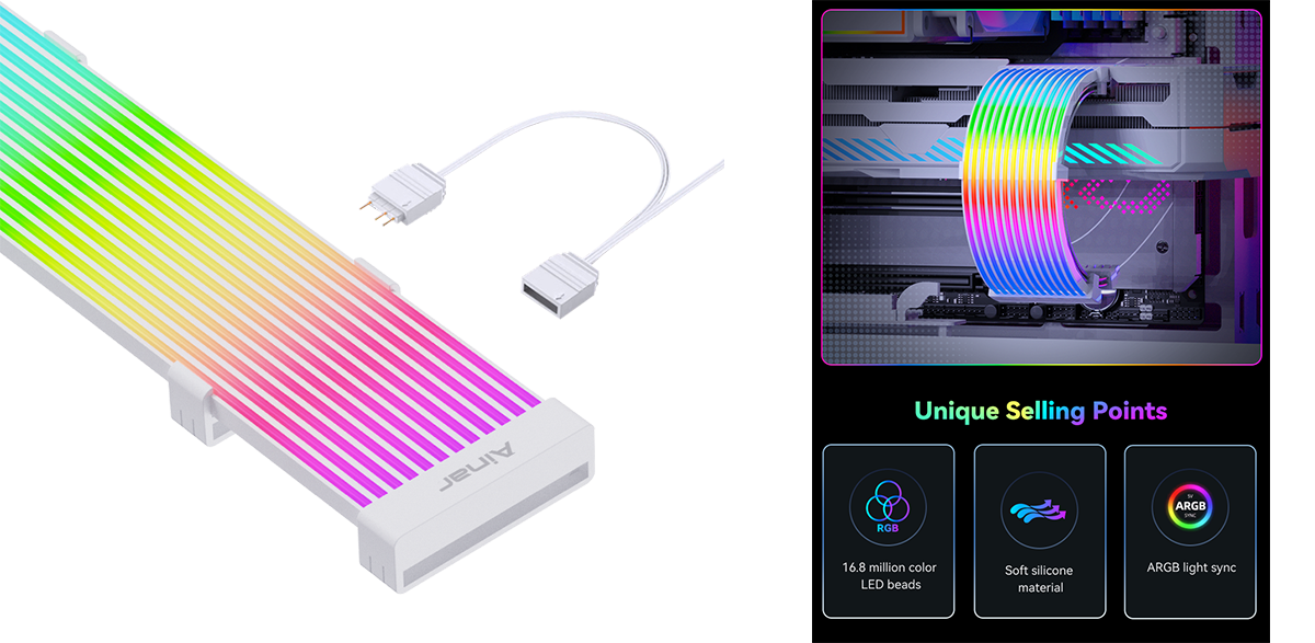 AINAR 艾納爾 NEON-RGB A8 燈光排線組 風扇與燈光配件 燈光控制
