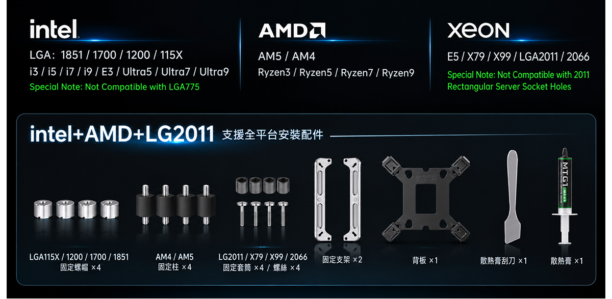 AINAR 艾納爾 AIR MAX M4 CPU散熱器 平台相容